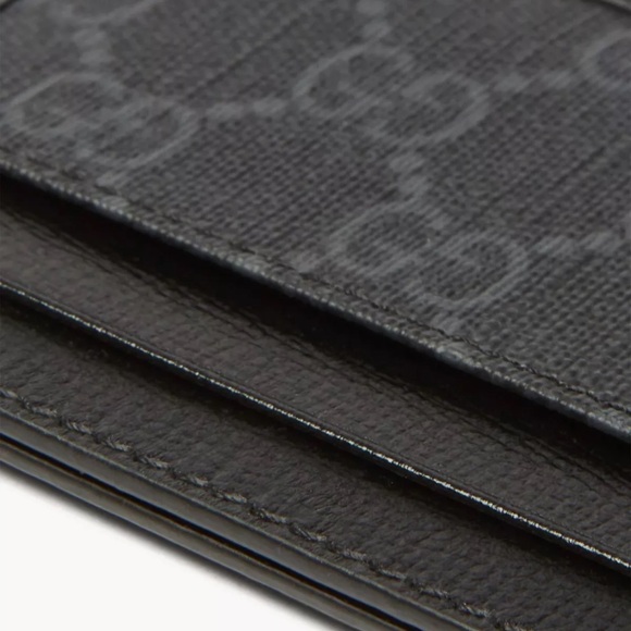 GUCCI 'Black GG Logo' Authentic Leather Canvas Monogram Card Case Wallet **NIB** - Picture 13 of 16
